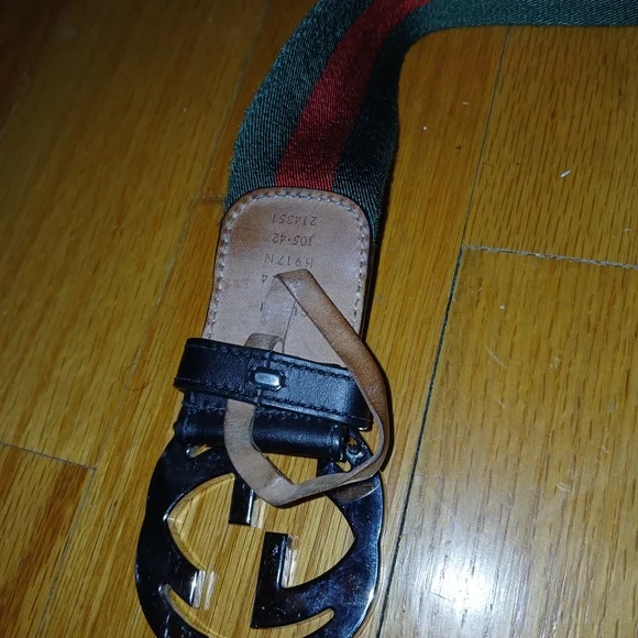 Gucci Black and Green Men's Belt